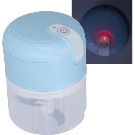 Hachoir à ail électrique 250 ml, hachoir à viande rechargeable, robot de cuisine, rechargeable par USB, bleu (1/5)