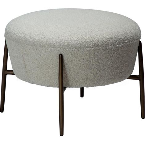Orbit Dan-Form Pouf Bouclé weiß.