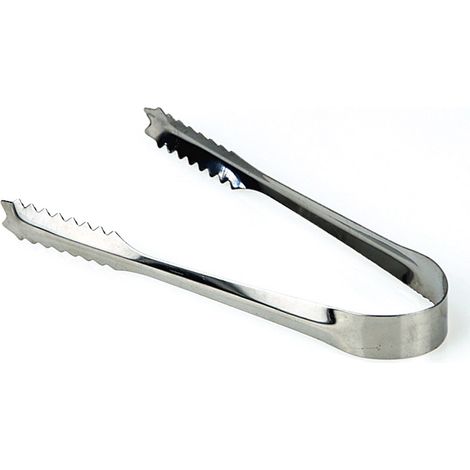 Pince en acier inoxydable pour servir la glace, le sucre, les amuse-gueules et les tranches de citron, avec une pointe dentelée antidérapante.-AquaForge (1/5)