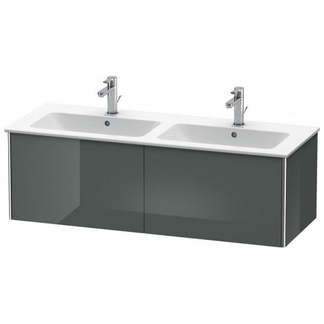 Duravit XSquare Vanity unit à suspension murale 128,0 x 47,8 cm, 2 tiroirs, pour lavabo ME by Starck 233613, Couleur (avant/corps): Laque Dolomiti Grey brillante - XS407503838