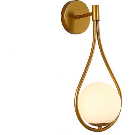 Applique murale moderne, applique sphérique E27, adaptée aux chambres, salons et couloirs, lumière chaude, 16 cm de diamètre (1/5)