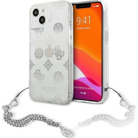 Hülle für iPhone 13 mini Guess Peony Chain Kollektion Silber (1/5)