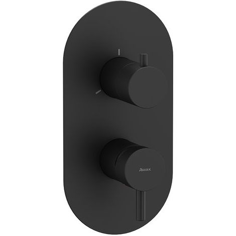 Ravak Espirit - Grifo empotrado, para 3 aparatos, negro mate X070283 (1/5)