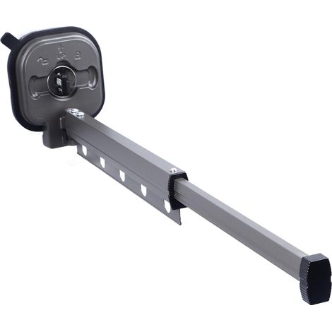 Platzsparender, wandmontierter Wäscheständer, einziehbar und zusammenklappbar, ideal für Balkone oder Terrassen. Kein Bohren erforderlich, 1-fach faltbar, grau.