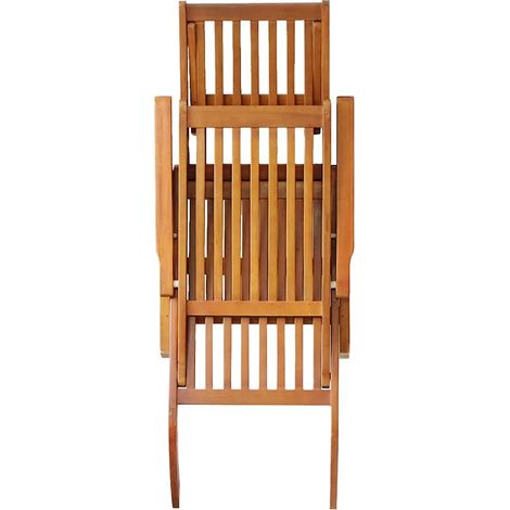 vidaXL Tumbona de jardín con reposapiés de madera maciza de acacia (1/2)
