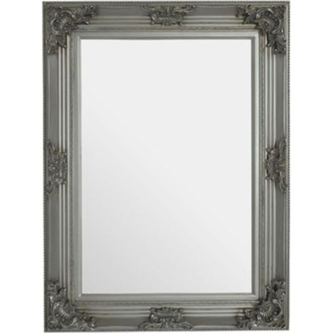 Premier Housewares Rectangular Wall Mirror/ Classic Mirrors For Bathroom / Bedroom / Garden Walls Fancy Wall Mounted Mirrors For Hallway With Silver Finish W84 X D7 X H113cm. (1/5)