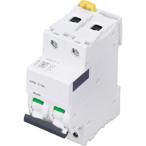 Leitungsschutzschalter 2-polig, Fehlerstrom-Trennschalter, DIN-Schienenmontage, 400 V, 10 A, IC65N, C10A (1/5)
