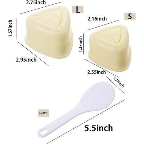 Moule à sushi triangulaire (ensemble de 4 pièces pour la confection de boulettes de riz japonaises, simple et facile à utiliser) (1/4)