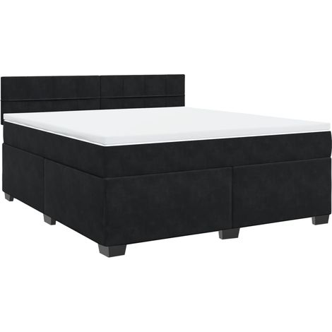 Maison Exclusive - Boxspringbett mit Matratze Schwarz 180x200 cm