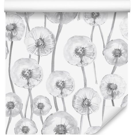 Papel pintado de dientes de león en estilo acuarela para salón y dormitorio, 50x1000 cm. (1/5)