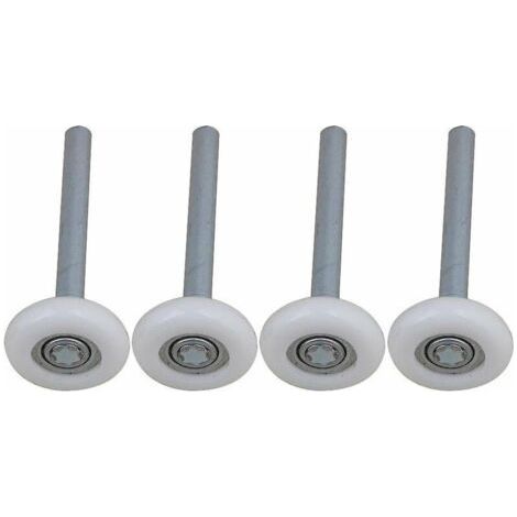 Lot de 4 roulettes de porte de garage en nylon à roulement à billes scellé avec tige de 115 mm (1/5)