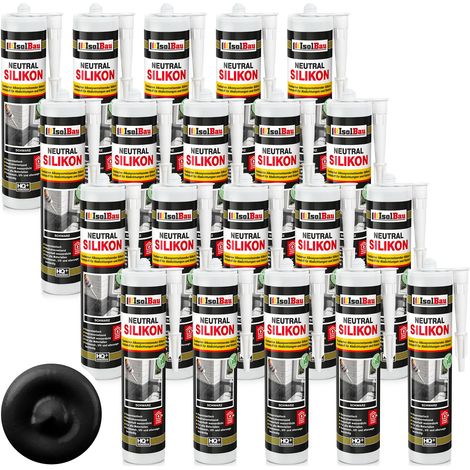 Neutralsilikon Naturstein Silikon Sanitär Marmor Inn/Auß 20 x 300ml Schwarz (1/5)
