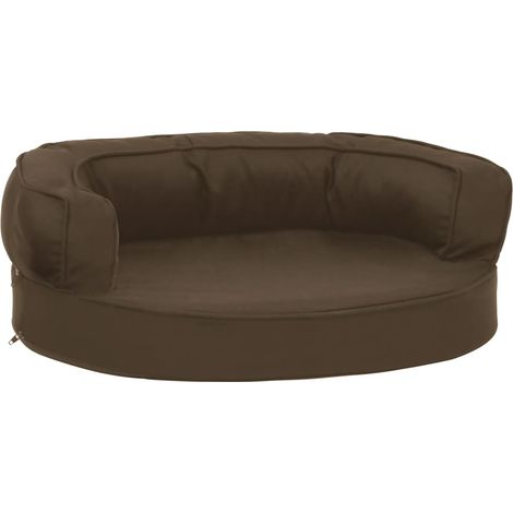 Materasso Ergonomico per Cani 60x42 cm Effetto Lino Marrone vidaXL (1/5)