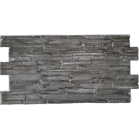 Pannelli 3D Rivestimento a parete in PVC effetto PIETRA MATTONI GRIGIA 96x48cm Realistici, isolanti, idrorepellenti.