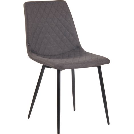 Chaise de salle à manger Telde en tissu avec Piètement en Métal noir mat Gris foncé (1/5)