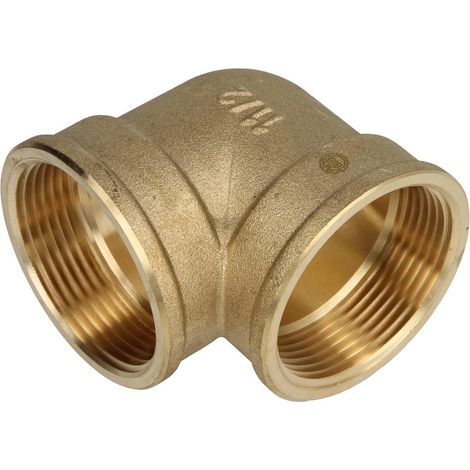 Coude 90° FF/FF 1 1/2'' laiton nu
