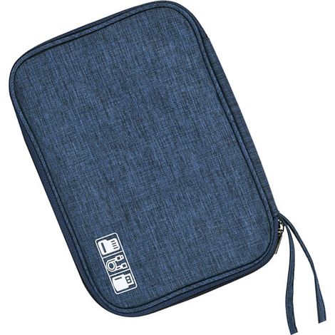 Boîte de rangement de câbles étanche portable, pour données, écouteurs et batterie, bleu foncé pour la maison, la cuisine et le bureau (1/5)