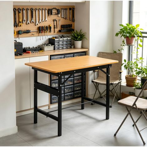 Banco da lavoro pieghevole multifunzione in MDF e metallo 100 x 60 x 75,5 cm OKWISH (1/5)