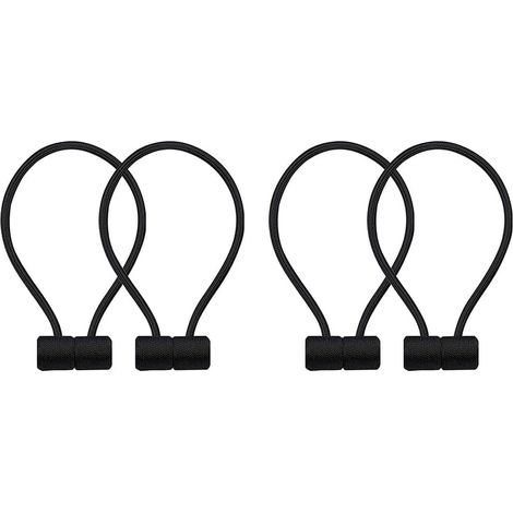 Lot de 4 embrasses magnétiques en Corde Noire pour Rideaux Accessoire (1/5)
