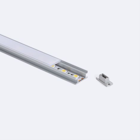 Profilé Aluminium Sol pour Ruban LED jusqu'à 10 mm Blanc 2 m Blanc translucide (1/5)