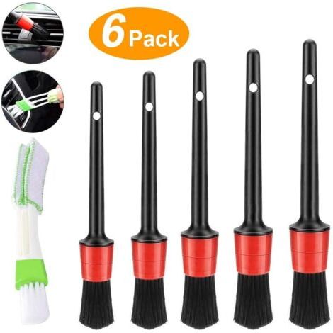 6 pcs Pinceau de Détail,Lot de Brosse Nettoyage Voiture, Brush pour La Voiture,Cleaner Brush Set,Moto Roues de Nettoyage Automobile,Brosse de Nettoyage Voiture Microfibres (1/5)
