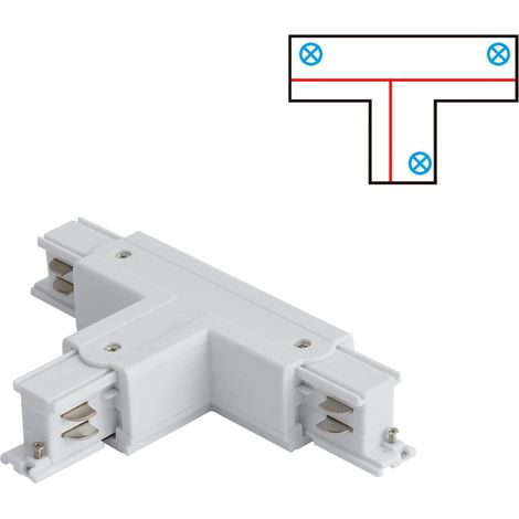 QAZQA Conector en T para carril trifásico Izquierda O Blanco