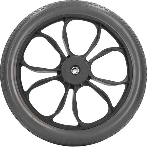 Roues arrière de 14 pouces, pneus en mousse de polyuréthane pleine noire, pièces de rechange pour fauteuil roulant manuel et chariot de transport/véhicule de transport lourd (1/5)