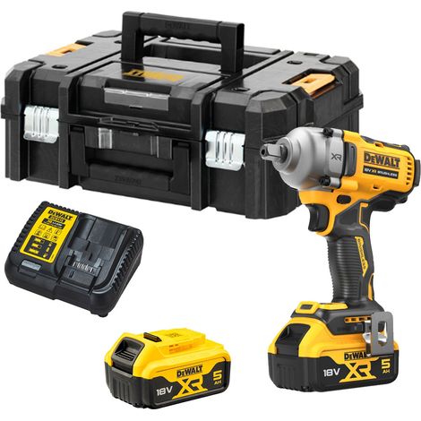 DeWalt DCF892P2T 18V XR BL 1/2 Compact High Torque Wrench - 2 x 5Ah Batts, Charger & TSTAK II Case (1/3)