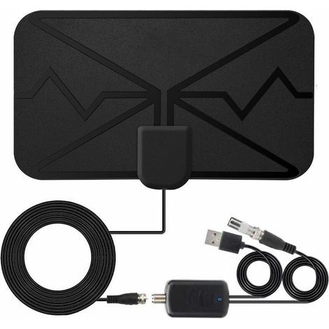 - Antenne TV d'interieur numerique 3600 Miles 4K avec amplificateur de Signal Antenne numerique TV DVB-T HD pour plus de chaines,Noir-ARCAN (1/4)