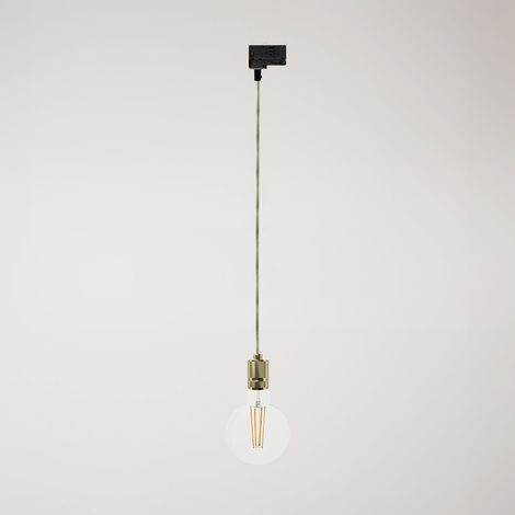 Creative Cables – Pendelleuchte mit gerändelter Aluminium-Lampenfassung für Schienen – Leuchtmittel inklusive