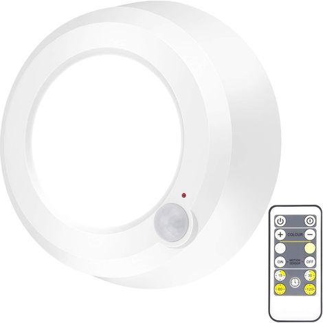 Plafonnier LED à détecteur de Mouvement Sans Fil Lumière Alimentée par Batterie avec Détecteur de Signal RF à Distance, Minuterie de Lumière de Douche Blanc Froid/Chaud 5.67 Pouces (1/5)
