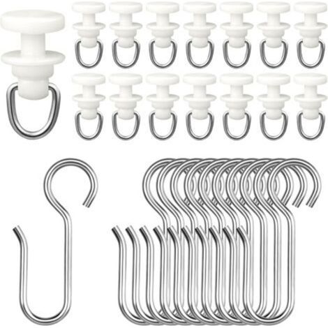 100 Pièces Crochet de Rideau Rail Set, 50 Pièces Crochet Rideau Rail Glisseur avec 50 Pièces Crochets en Métal, Rouleaux De Tringle à Rideaux Glissières, pour Porte et Fenêtre Rideau de Douche (1/5)