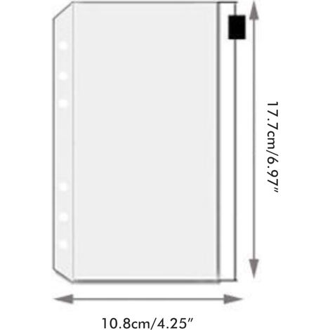 Pochette A6 Transparente PVC 6 Trous, 12 Pochettes à Zip avec Rabat, Enveloppes Budget en Plastique pour Classeur, Organiseur de Rangement, Lot de 12, Format A6 (1/5)