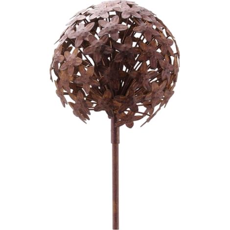 Paletto d'aglio in metallo per il giardino - Decorazione floreale marrone (1/5)