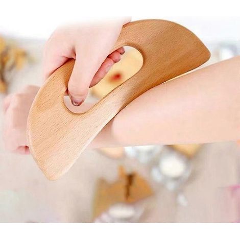 Outil Gua Sha en bois, masseur anti-cellulite, palette de drainage lymphatique en bois (1/4)