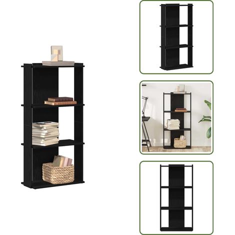 vidaXL Bibliothèque à 3 niveaux noir 60x30x120 cm bois d'ingénierie