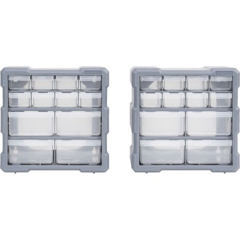 Organisateurs multi-tiroirs avec 12 tiroirs 2 pcs 26,5x16x26 cm CFW27940 (1/5)