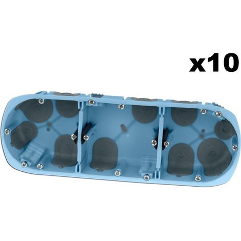 Eur Ohm – Lot de 10 boîtes triples XL AIR'métic – Diamètre 67mm – Profondeur 40mm – Entraxe 71mm – Pour maisons neuves et rénovations