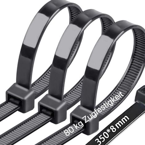 Kabelbinder 100 Stück 350 mm 8 mm 80 kg Zugfestigkeit 100pcs 3508 (1/5)