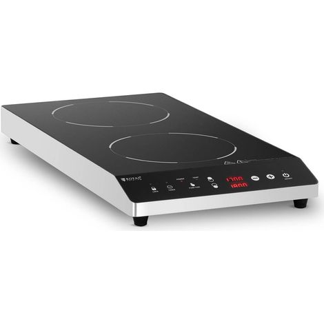 Piano cottura a induzione regolabile con 2 zone di cottura, diametro 26 cm, LED, 1800 W (1/5)