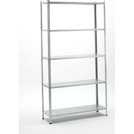 scaffale essenza in metallo 5 ripiani 100x30x187 cm (1/6)