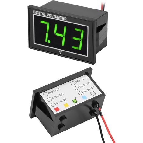voltmètre numérique étanche à affichage LED 0,56″ (2,5-30 V, vert) (1/5)