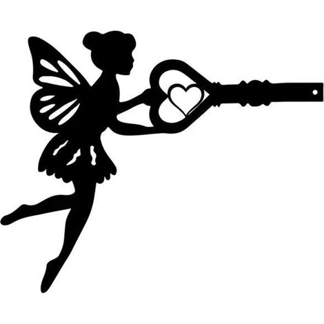 Chiave dell'amore, Angelo farfalla, Decorazione artistica da parete in metallo Decorazioni per la casa Silhouette creativa in ferro battuto (1/5)