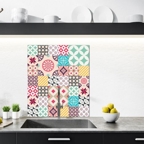 Crédence cuisine en aluminium - Pose autocollante CrazyColor 60 x 70 Multicolor (1/4)