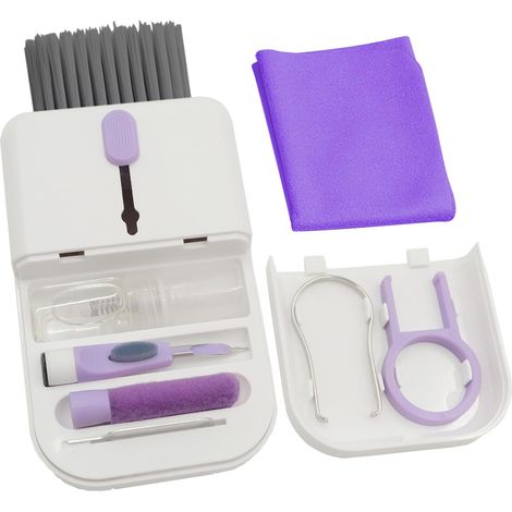 Kit de nettoyage pour clavier d'ordinateur portable, PC et iPhone/iPad/MacBook Pro, spray nettoyant écran 11 en 1 pour appareils électroniques(Violet)