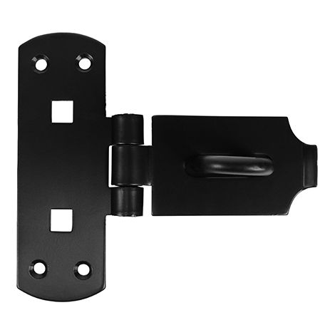 TIMCO Heavy Duty Vertical Pattern Hasp & Staple Bolt On Black - 6"