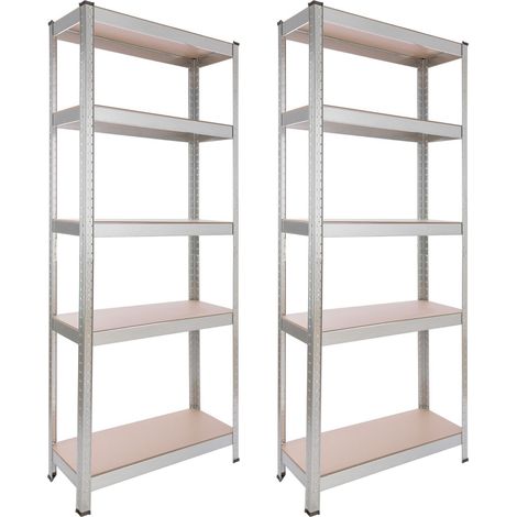 AREBOS 2x Estanteria Metalica - Estanterias Almacenaje 180x75x30 cm - 350 kg - Estanterías Metálicas - Estanterias Metalicas Almacenaje - 5 Baldas - 2 Unidades (1/5)