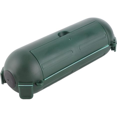 Safety cover for extension cord, waterproof ABS electrical junction box, 180 x 60 x 57 mm junction box for outdoor lighting, security cameras, garden tools (GREEN) (1/5)
