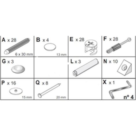 R KIT CREDENZA 3A ZAIKEN-(KIT VITI)- 1,0 confezione