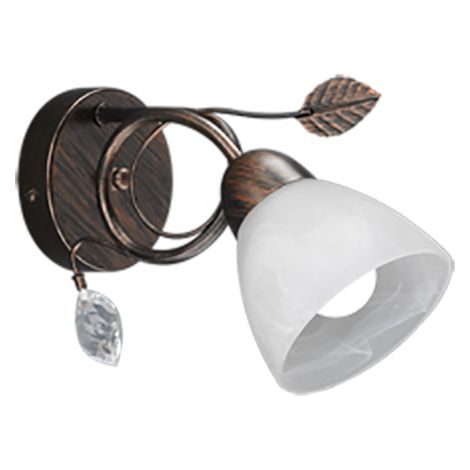 TRIO, Applique, Traditio1xE14, max.40,0 WVerre, Albâtre, Corps: Métal, Rouille